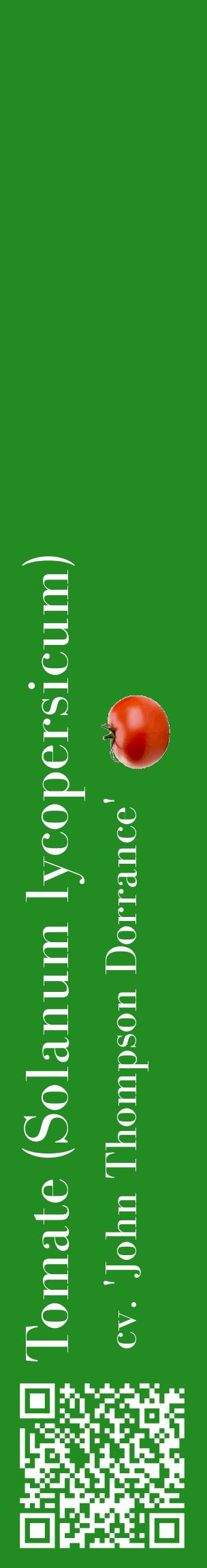 Étiquette de : Solanum lycopersicum cv. 'John Thompson Dorrance' - format c - style blanche10_basiquebod avec qrcode et comestibilité simplifiée