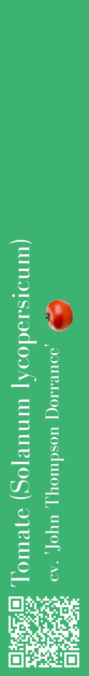 Étiquette de : Solanum lycopersicum cv. 'John Thompson Dorrance' - format c - style blanche12_basiquebod avec qrcode et comestibilité simplifiée