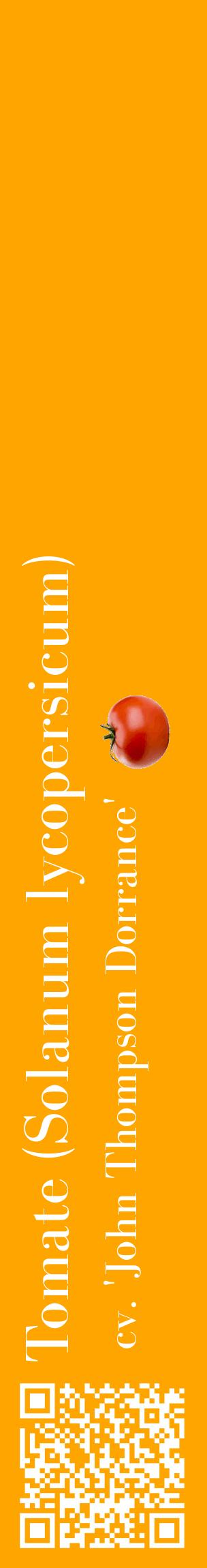 Étiquette de : Solanum lycopersicum cv. 'John Thompson Dorrance' - format c - style blanche22_basiquebod avec qrcode et comestibilité simplifiée