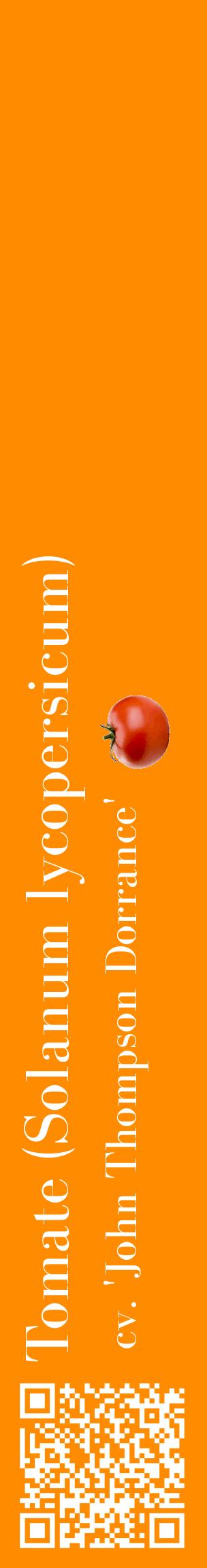 Étiquette de : Solanum lycopersicum cv. 'John Thompson Dorrance' - format c - style blanche23_basiquebod avec qrcode et comestibilité simplifiée