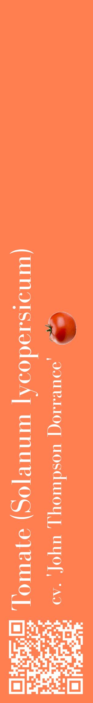Étiquette de : Solanum lycopersicum cv. 'John Thompson Dorrance' - format c - style blanche24_basiquebod avec qrcode et comestibilité simplifiée