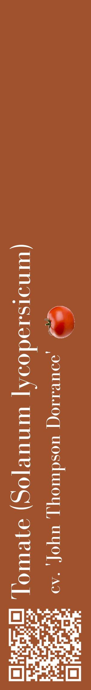 Étiquette de : Solanum lycopersicum cv. 'John Thompson Dorrance' - format c - style blanche32_basiquebod avec qrcode et comestibilité simplifiée