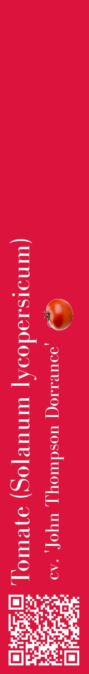 Étiquette de : Solanum lycopersicum cv. 'John Thompson Dorrance' - format c - style blanche36_basiquebod avec qrcode et comestibilité simplifiée