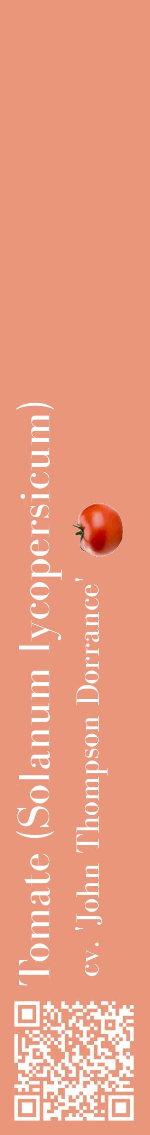 Étiquette de : Solanum lycopersicum cv. 'John Thompson Dorrance' - format c - style blanche37_basiquebod avec qrcode et comestibilité simplifiée