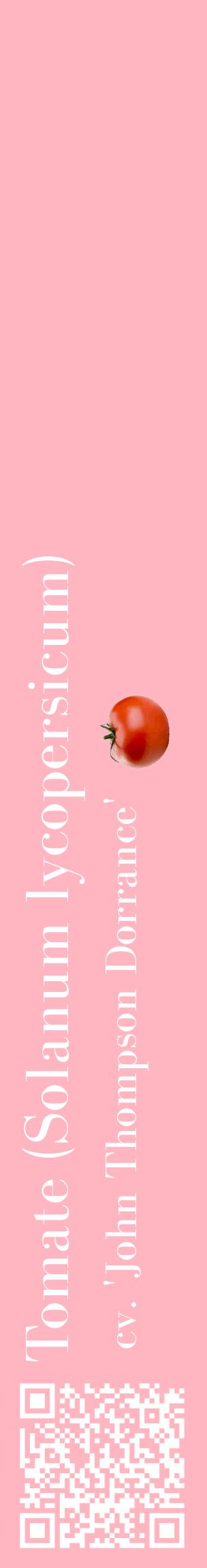 Étiquette de : Solanum lycopersicum cv. 'John Thompson Dorrance' - format c - style blanche41_basiquebod avec qrcode et comestibilité simplifiée