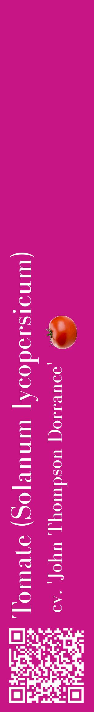 Étiquette de : Solanum lycopersicum cv. 'John Thompson Dorrance' - format c - style blanche45_basiquebod avec qrcode et comestibilité simplifiée