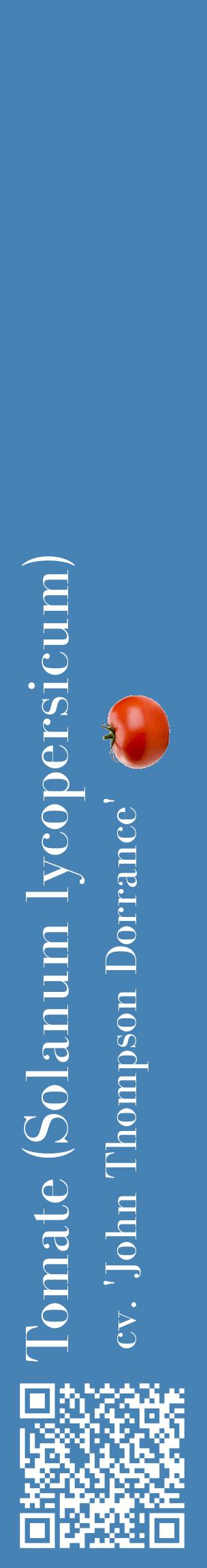 Étiquette de : Solanum lycopersicum cv. 'John Thompson Dorrance' - format c - style blanche5_basiquebod avec qrcode et comestibilité simplifiée