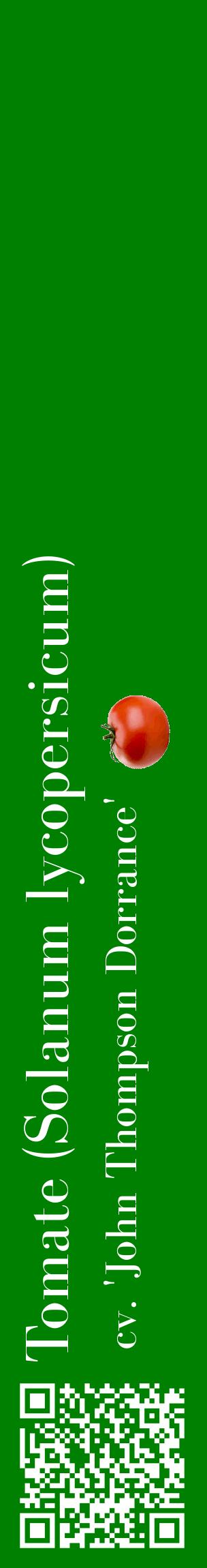 Étiquette de : Solanum lycopersicum cv. 'John Thompson Dorrance' - format c - style blanche9_basiquebod avec qrcode et comestibilité simplifiée