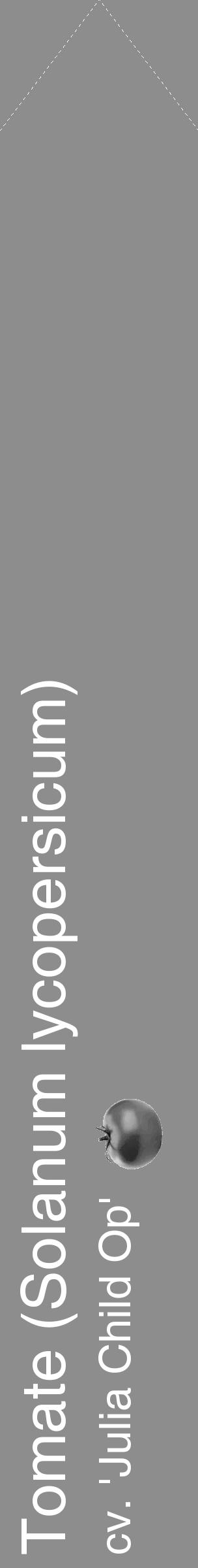 Étiquette de : Solanum lycopersicum cv. 'Julia Child Op' - format c - style blanche2simple_simple_simplehel avec comestibilité simplifiée - position verticale
