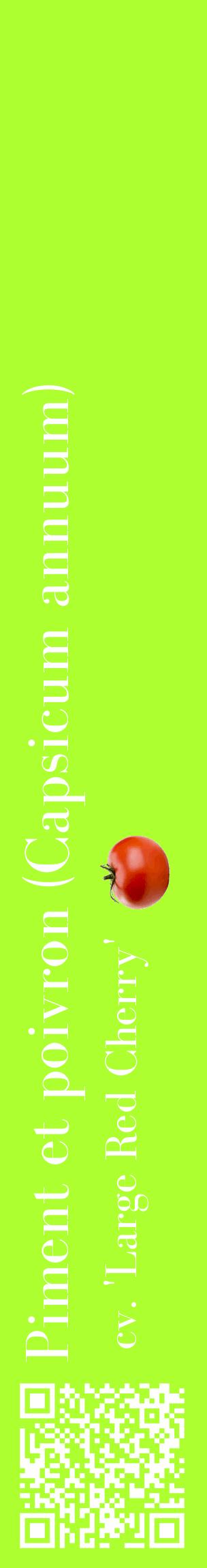 Étiquette de : Capsicum annuum cv. 'Large Red Cherry' - format c - style blanche17_basiquebod avec qrcode et comestibilité simplifiée