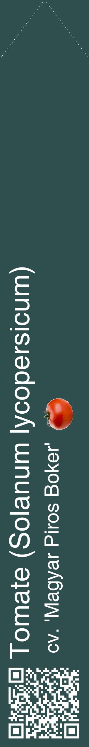 Étiquette de : Solanum lycopersicum cv. 'Magyar Piros Boker' - format c - style blanche58_simplehel avec qrcode et comestibilité simplifiée