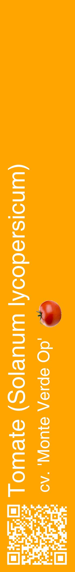 Étiquette de : Solanum lycopersicum cv. 'Monte Verde Op' - format c - style blanche22_basiquehel avec qrcode et comestibilité simplifiée