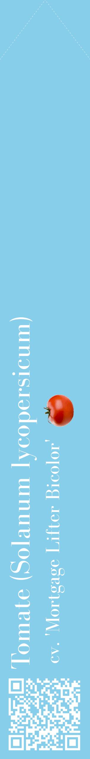 Étiquette de : Solanum lycopersicum cv. 'Mortgage Lifter Bicolor' - format c - style blanche1_simplebod avec qrcode et comestibilité simplifiée