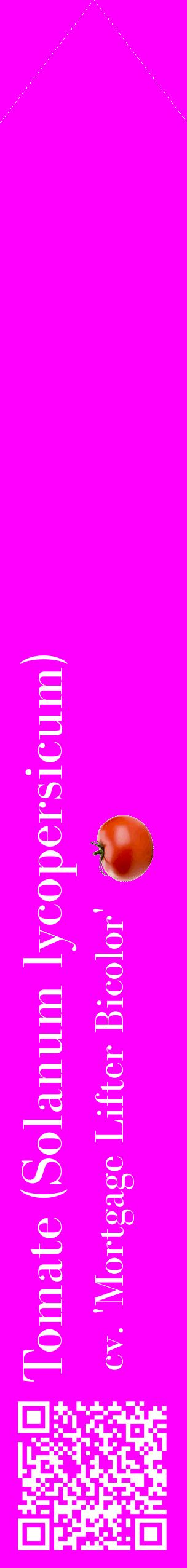 Étiquette de : Solanum lycopersicum cv. 'Mortgage Lifter Bicolor' - format c - style blanche51_simplebod avec qrcode et comestibilité simplifiée