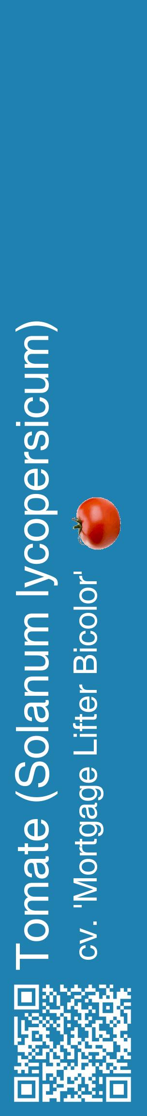 Étiquette de : Solanum lycopersicum cv. 'Mortgage Lifter Bicolor' - format c - style blanche6_basiquehel avec qrcode et comestibilité simplifiée