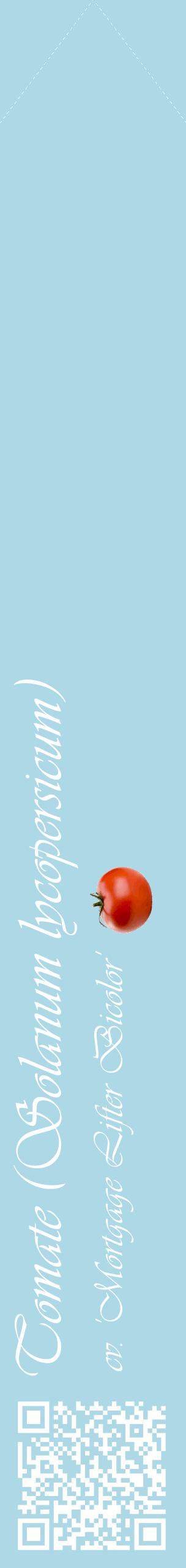 Étiquette de : Solanum lycopersicum cv. 'Mortgage Lifter Bicolor' - format c - style blanche0_simpleviv avec qrcode et comestibilité simplifiée
