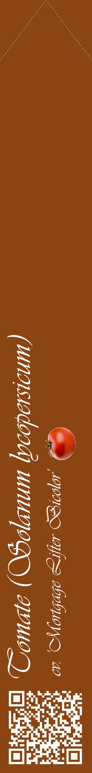Étiquette de : Solanum lycopersicum cv. 'Mortgage Lifter Bicolor' - format c - style blanche30_simpleviv avec qrcode et comestibilité simplifiée