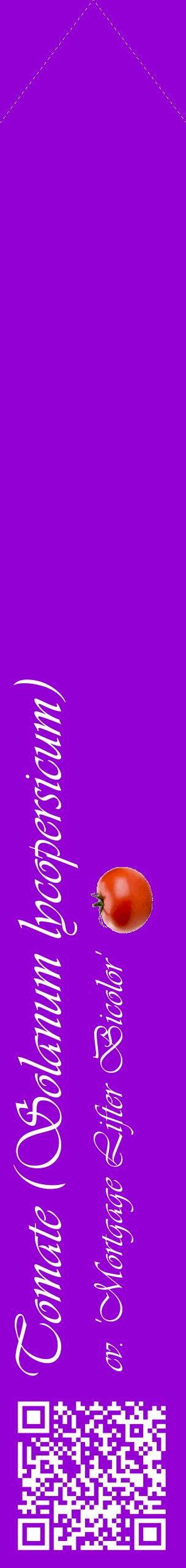 Étiquette de : Solanum lycopersicum cv. 'Mortgage Lifter Bicolor' - format c - style blanche48_simpleviv avec qrcode et comestibilité simplifiée