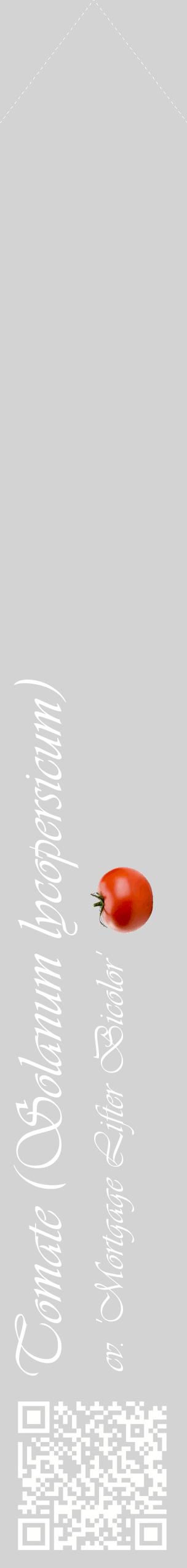 Étiquette de : Solanum lycopersicum cv. 'Mortgage Lifter Bicolor' - format c - style blanche56_simpleviv avec qrcode et comestibilité simplifiée