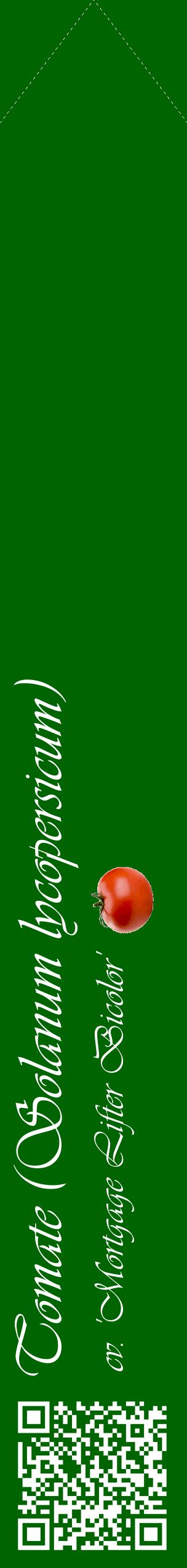 Étiquette de : Solanum lycopersicum cv. 'Mortgage Lifter Bicolor' - format c - style blanche8_simpleviv avec qrcode et comestibilité simplifiée