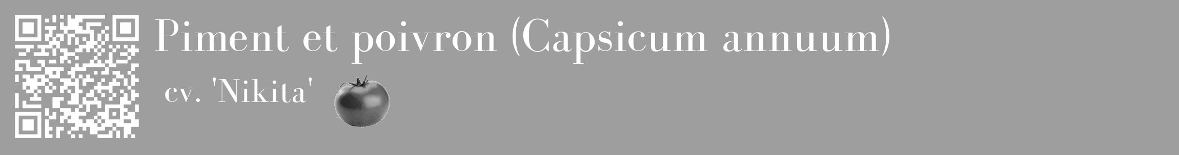Étiquette de : Capsicum annuum cv. 'Nikita' - format c - style blanche23_basique_basiquebod avec qrcode et comestibilité simplifiée