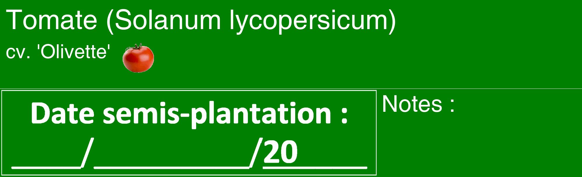Étiquette de : Solanum lycopersicum cv. 'Olivette' - format c - style blanche9_basique_basiquehel avec comestibilité simplifiée
