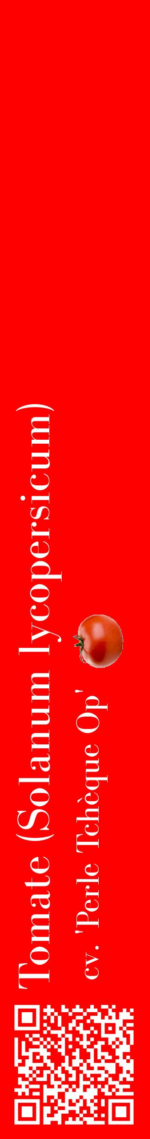 Étiquette de : Solanum lycopersicum cv. 'Perle Tchèque Op' - format c - style blanche27_basiquebod avec qrcode et comestibilité simplifiée