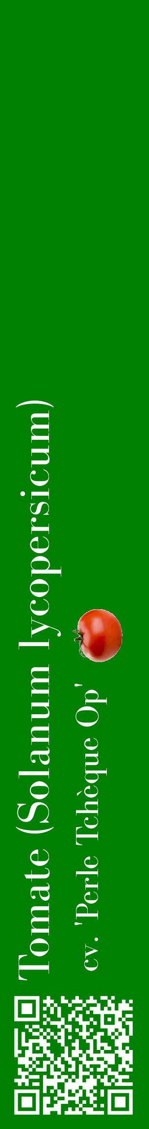 Étiquette de : Solanum lycopersicum cv. 'Perle Tchèque Op' - format c - style blanche9_basiquebod avec qrcode et comestibilité simplifiée