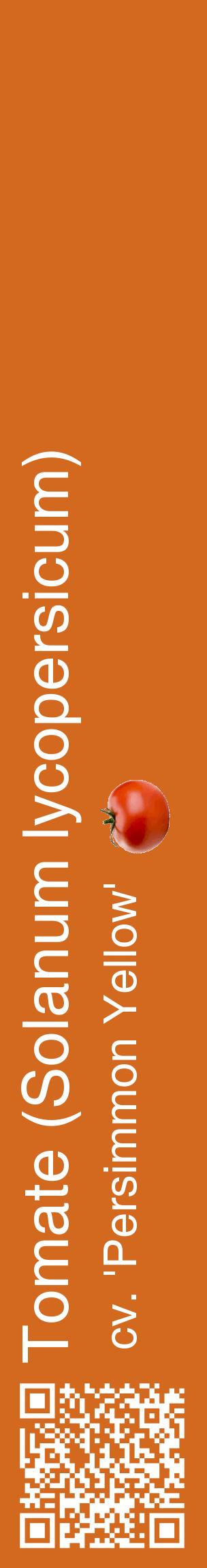 Étiquette de : Solanum lycopersicum cv. 'Persimmon Yellow' - format c - style blanche31_basiquehel avec qrcode et comestibilité simplifiée