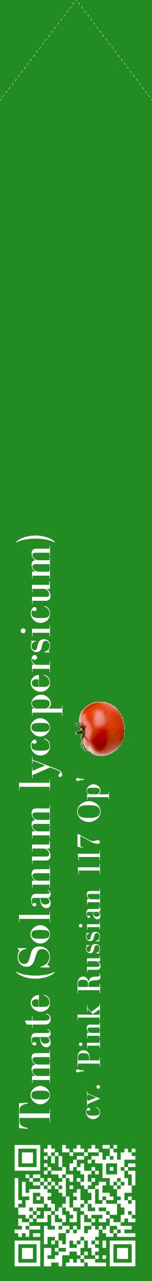 Étiquette de : Solanum lycopersicum cv. 'Pink Russian 117 Op' - format c - style blanche10_simplebod avec qrcode et comestibilité simplifiée