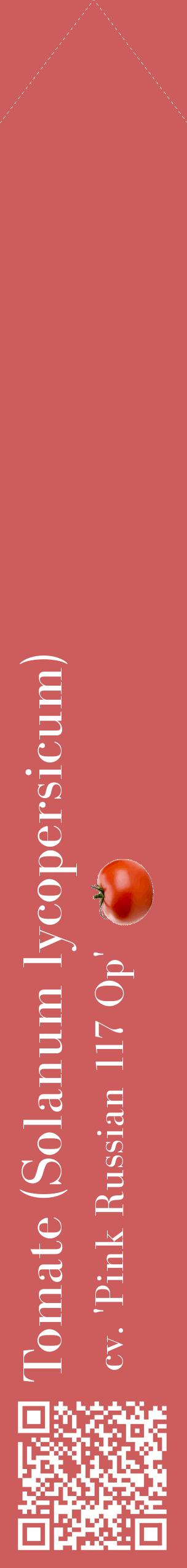 Étiquette de : Solanum lycopersicum cv. 'Pink Russian 117 Op' - format c - style blanche35_simplebod avec qrcode et comestibilité simplifiée