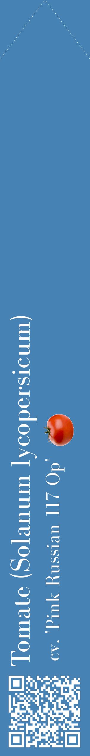 Étiquette de : Solanum lycopersicum cv. 'Pink Russian 117 Op' - format c - style blanche5_simplebod avec qrcode et comestibilité simplifiée
