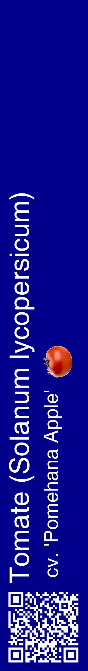 Étiquette de : Solanum lycopersicum cv. 'Pomehana Apple' - format c - style blanche7_basiquehel avec qrcode et comestibilité simplifiée