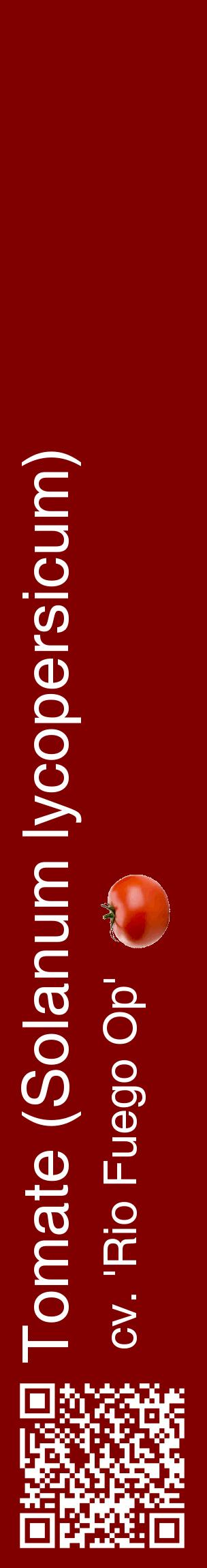 Étiquette de : Solanum lycopersicum cv. 'Rio Fuego Op' - format c - style blanche29_basiquehel avec qrcode et comestibilité simplifiée