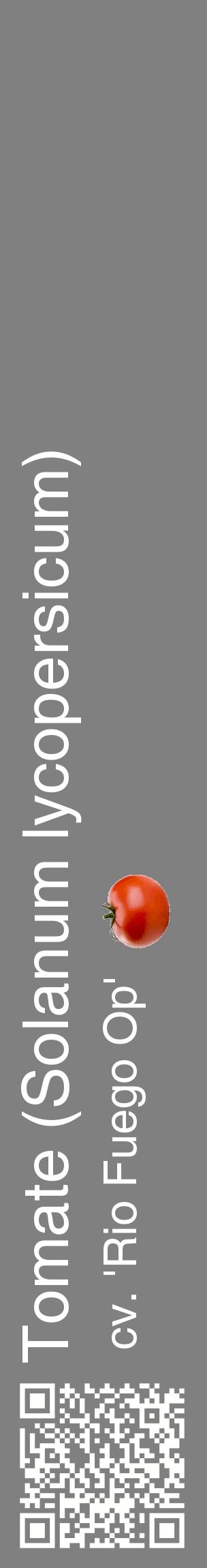 Étiquette de : Solanum lycopersicum cv. 'Rio Fuego Op' - format c - style blanche57_basiquehel avec qrcode et comestibilité simplifiée