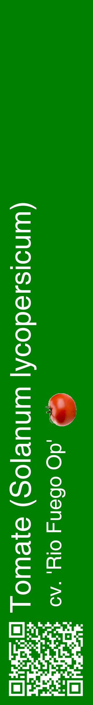 Étiquette de : Solanum lycopersicum cv. 'Rio Fuego Op' - format c - style blanche9_basiquehel avec qrcode et comestibilité simplifiée