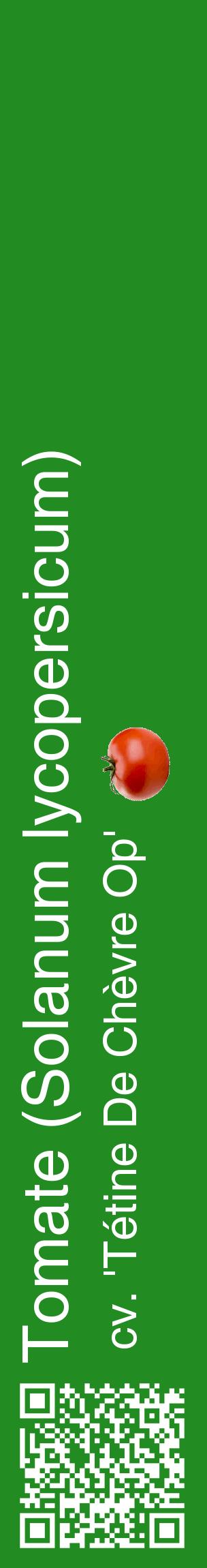 Étiquette de : Solanum lycopersicum cv. 'Tétine De Chèvre Op' - format c - style blanche10_basiquehel avec qrcode et comestibilité simplifiée