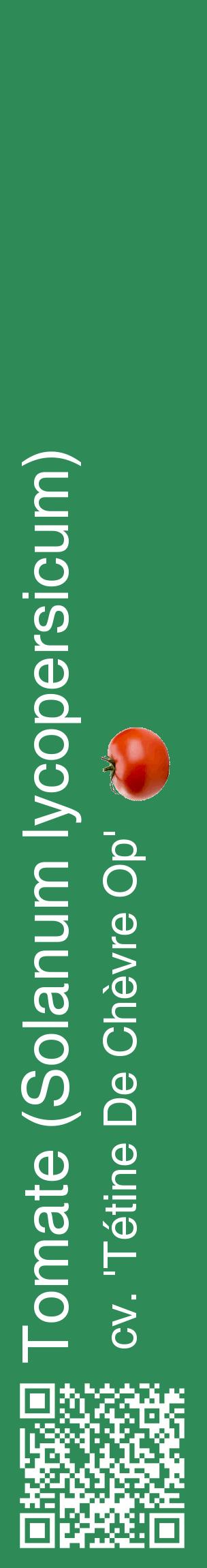 Étiquette de : Solanum lycopersicum cv. 'Tétine De Chèvre Op' - format c - style blanche11_basiquehel avec qrcode et comestibilité simplifiée