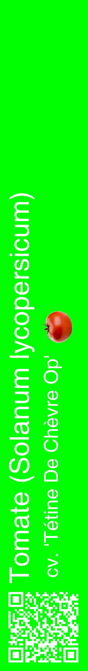 Étiquette de : Solanum lycopersicum cv. 'Tétine De Chèvre Op' - format c - style blanche16_basiquehel avec qrcode et comestibilité simplifiée