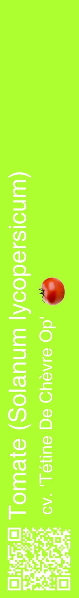 Étiquette de : Solanum lycopersicum cv. 'Tétine De Chèvre Op' - format c - style blanche17_basiquehel avec qrcode et comestibilité simplifiée