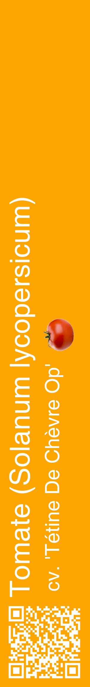 Étiquette de : Solanum lycopersicum cv. 'Tétine De Chèvre Op' - format c - style blanche22_basiquehel avec qrcode et comestibilité simplifiée