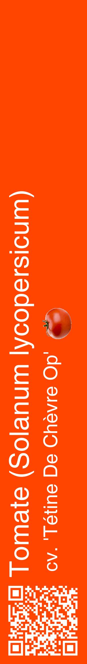 Étiquette de : Solanum lycopersicum cv. 'Tétine De Chèvre Op' - format c - style blanche26_basiquehel avec qrcode et comestibilité simplifiée