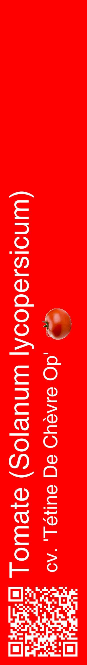 Étiquette de : Solanum lycopersicum cv. 'Tétine De Chèvre Op' - format c - style blanche27_basiquehel avec qrcode et comestibilité simplifiée