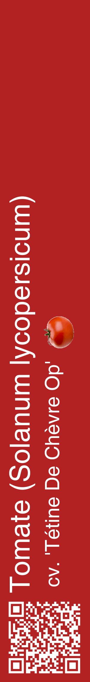 Étiquette de : Solanum lycopersicum cv. 'Tétine De Chèvre Op' - format c - style blanche28_basiquehel avec qrcode et comestibilité simplifiée