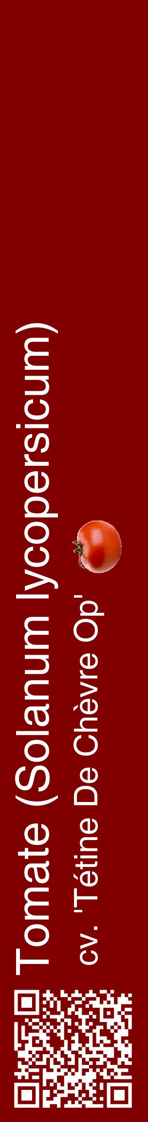 Étiquette de : Solanum lycopersicum cv. 'Tétine De Chèvre Op' - format c - style blanche29_basiquehel avec qrcode et comestibilité simplifiée