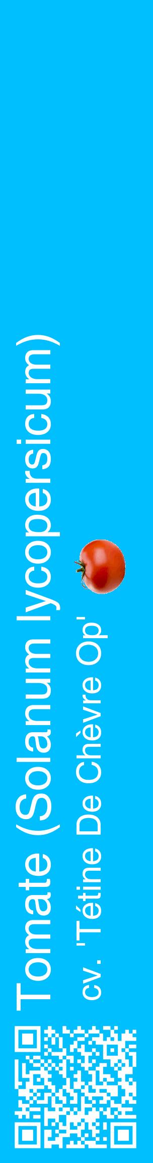 Étiquette de : Solanum lycopersicum cv. 'Tétine De Chèvre Op' - format c - style blanche2_basiquehel avec qrcode et comestibilité simplifiée