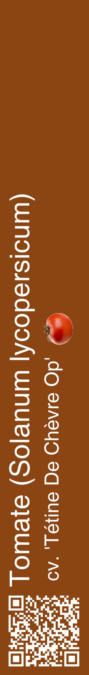 Étiquette de : Solanum lycopersicum cv. 'Tétine De Chèvre Op' - format c - style blanche30_basiquehel avec qrcode et comestibilité simplifiée