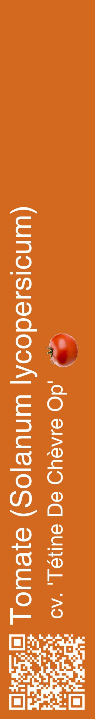Étiquette de : Solanum lycopersicum cv. 'Tétine De Chèvre Op' - format c - style blanche31_basiquehel avec qrcode et comestibilité simplifiée