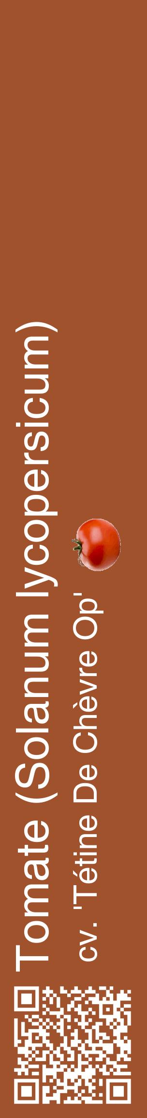 Étiquette de : Solanum lycopersicum cv. 'Tétine De Chèvre Op' - format c - style blanche32_basiquehel avec qrcode et comestibilité simplifiée