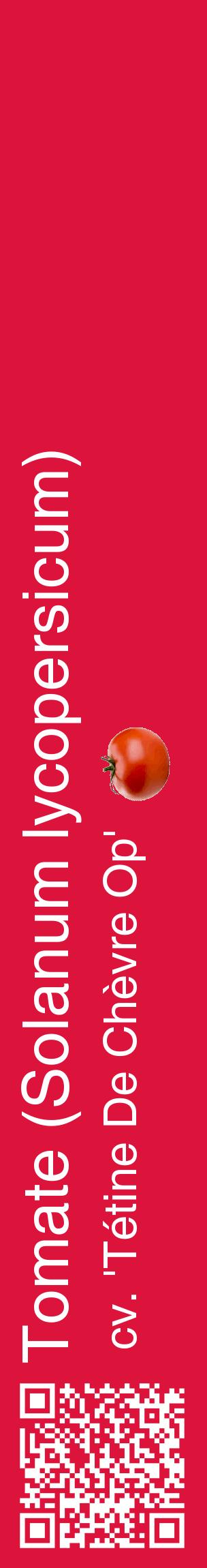 Étiquette de : Solanum lycopersicum cv. 'Tétine De Chèvre Op' - format c - style blanche36_basiquehel avec qrcode et comestibilité simplifiée